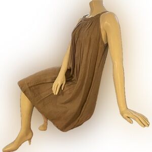 A-Line Sleeveless Linen Dress